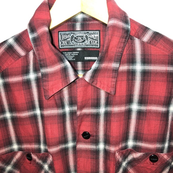 NEIGHBORHOOD woven plaid button up size L - Picture 3 of 8